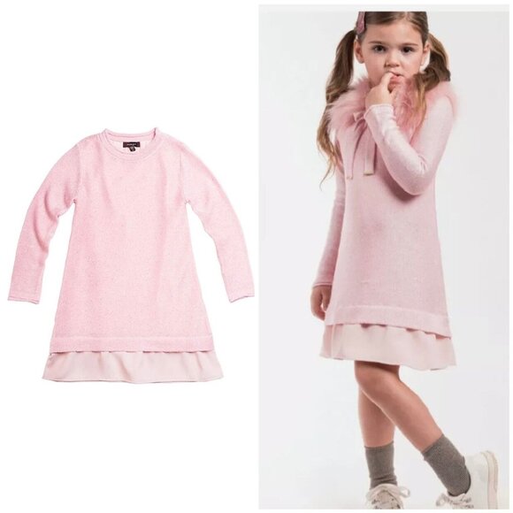 Imoga Sparkly Pink Knit Dress Pink 5